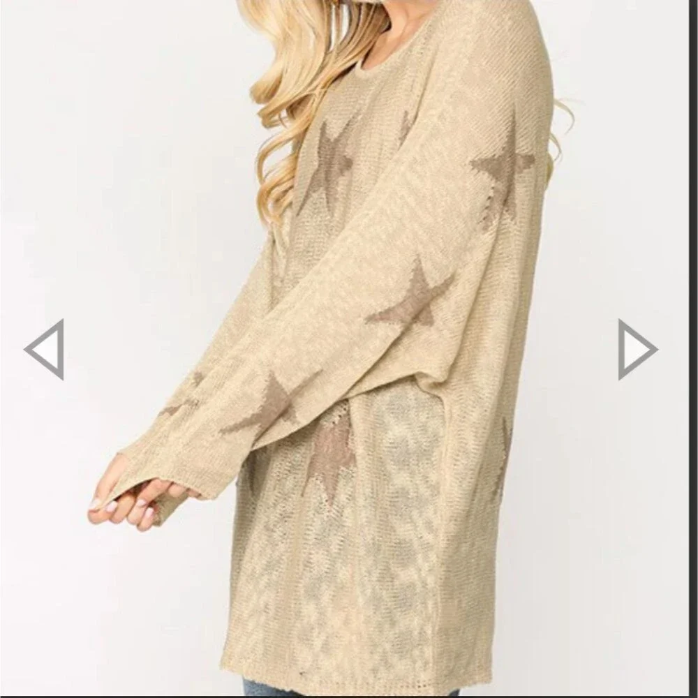 Gigio USA Sand Stars Dolman Sweater - L